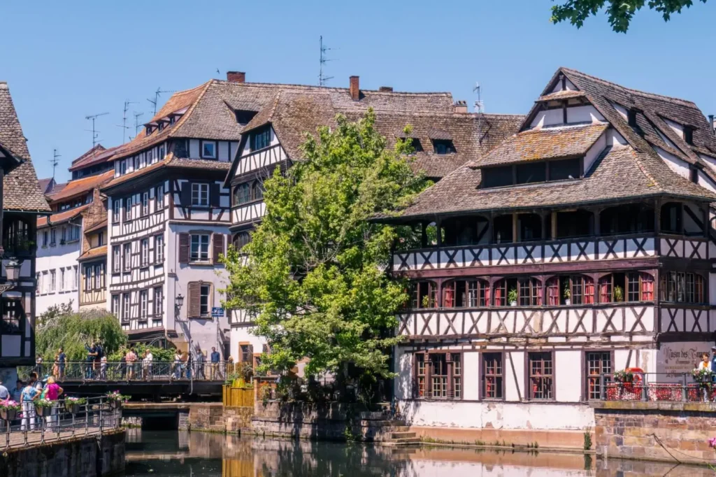 Strasbourg Petite France canal half-timbered houses