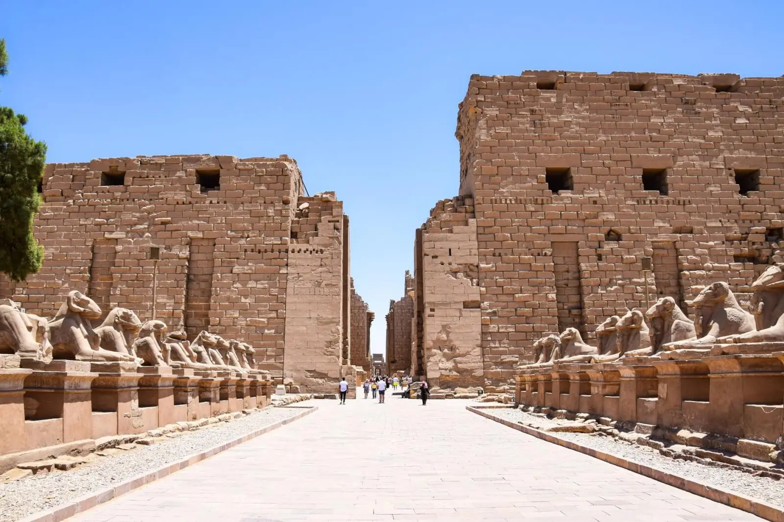 Karnak Temple Egypt at golden hour with few visitors